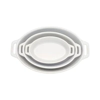 Staub White Oval Bakers, Set of 3