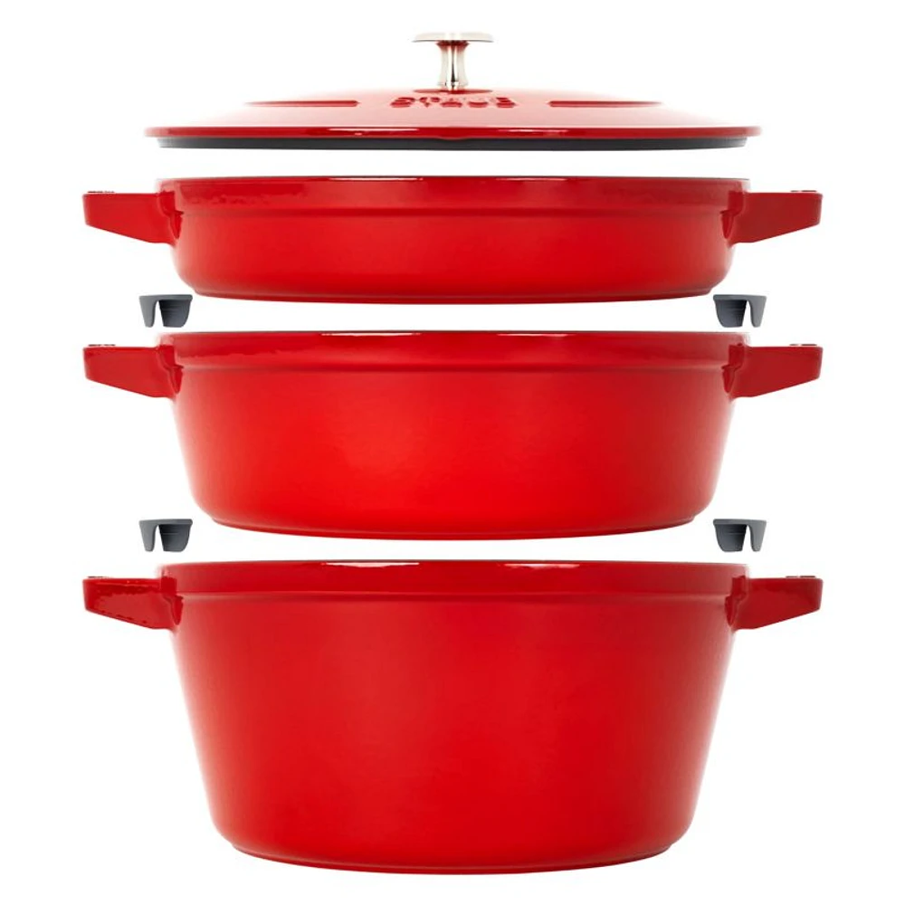 Staub ® Cherry Red 4-Piece Stackable Cookware Set