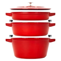 Staub ® Cherry Red 4-Piece Stackable Cookware Set