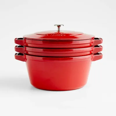 Staub ® Cherry Red 4-Piece Stackable Cookware Set
