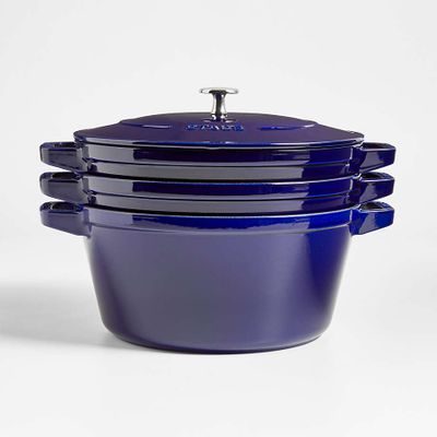 Staub ® Dark Blue 4-Piece Stackable Cookware Set