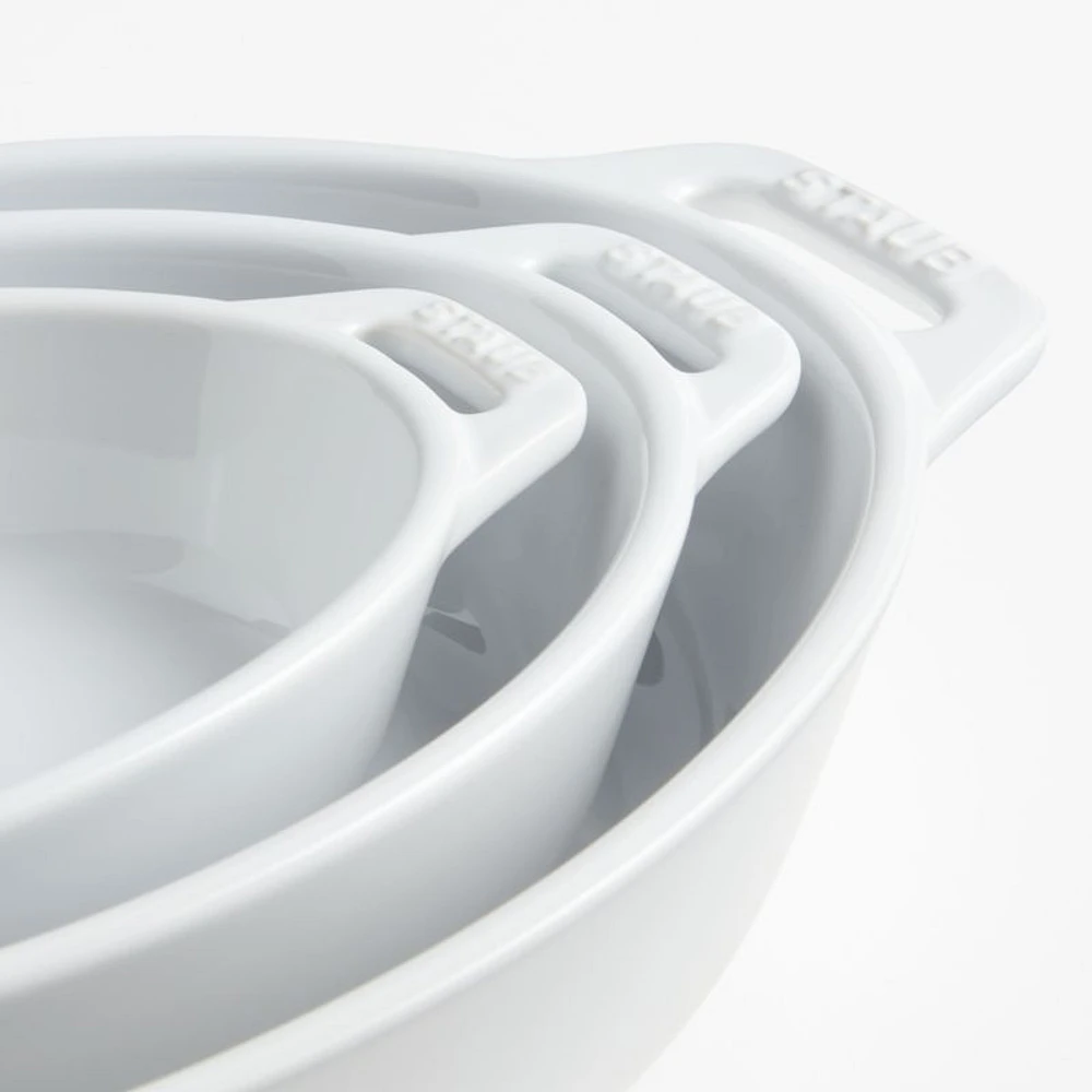Staub White Oval Bakers, Set of 3