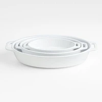 Staub White Oval Bakers, Set of 3