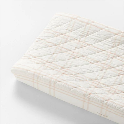 Stax Elegant Pink Yarn-Dyed Organic Cotton Baby Changing Pad Cover