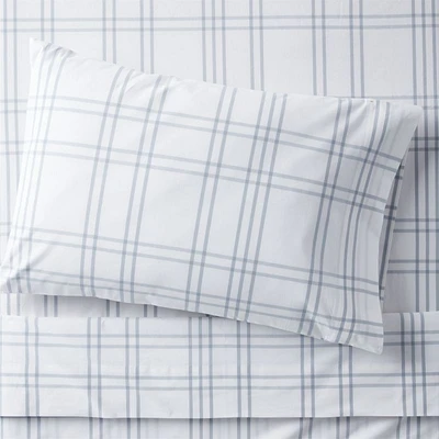 Stax Mist Blue Yarn-Dyed Organic Cotton Kids Twin Sheet Set