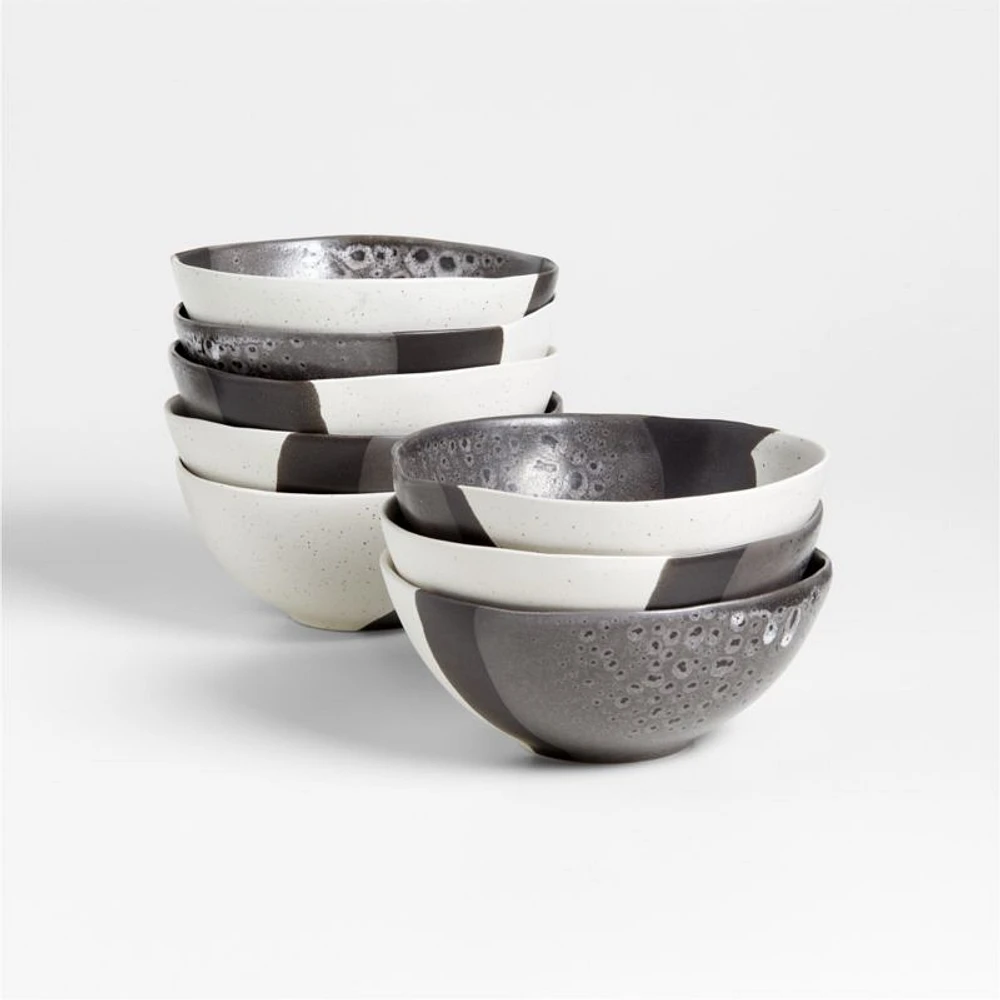Stella Black Cereal Bowls, Set of 8