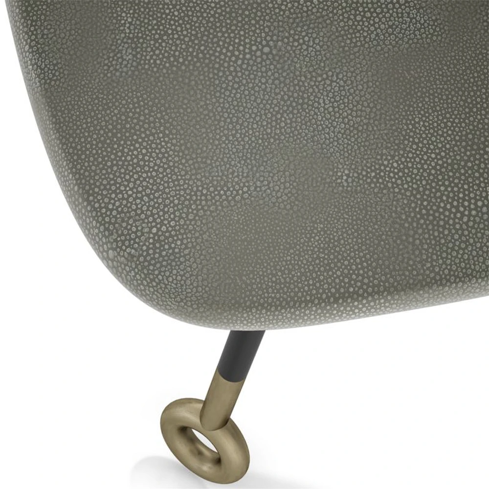 Stiles Faux Shagreen Triangle Nesting Table