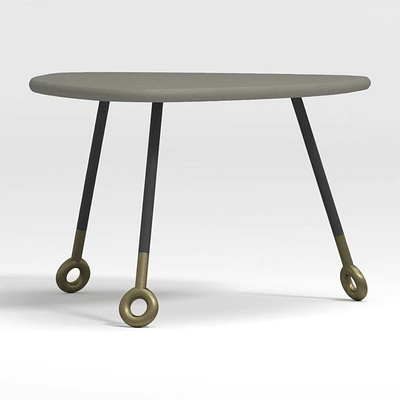 Stiles Faux Shagreen Triangle Nesting Table