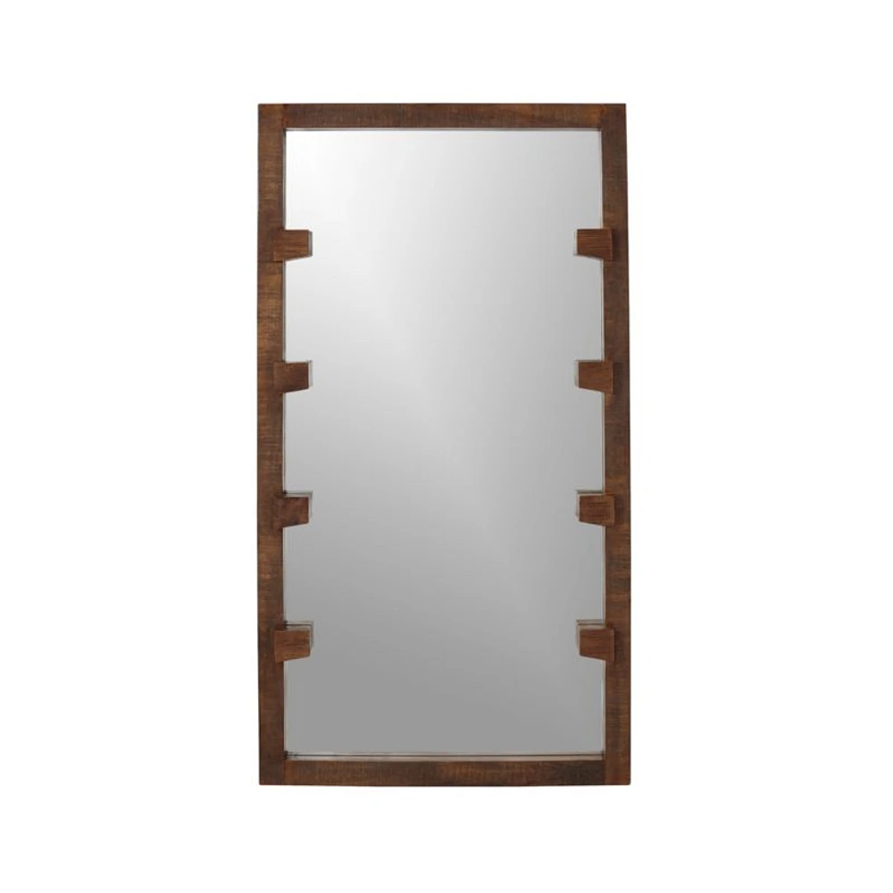 Stilt Dark Brown Wood Floor Mirror 44"x81"