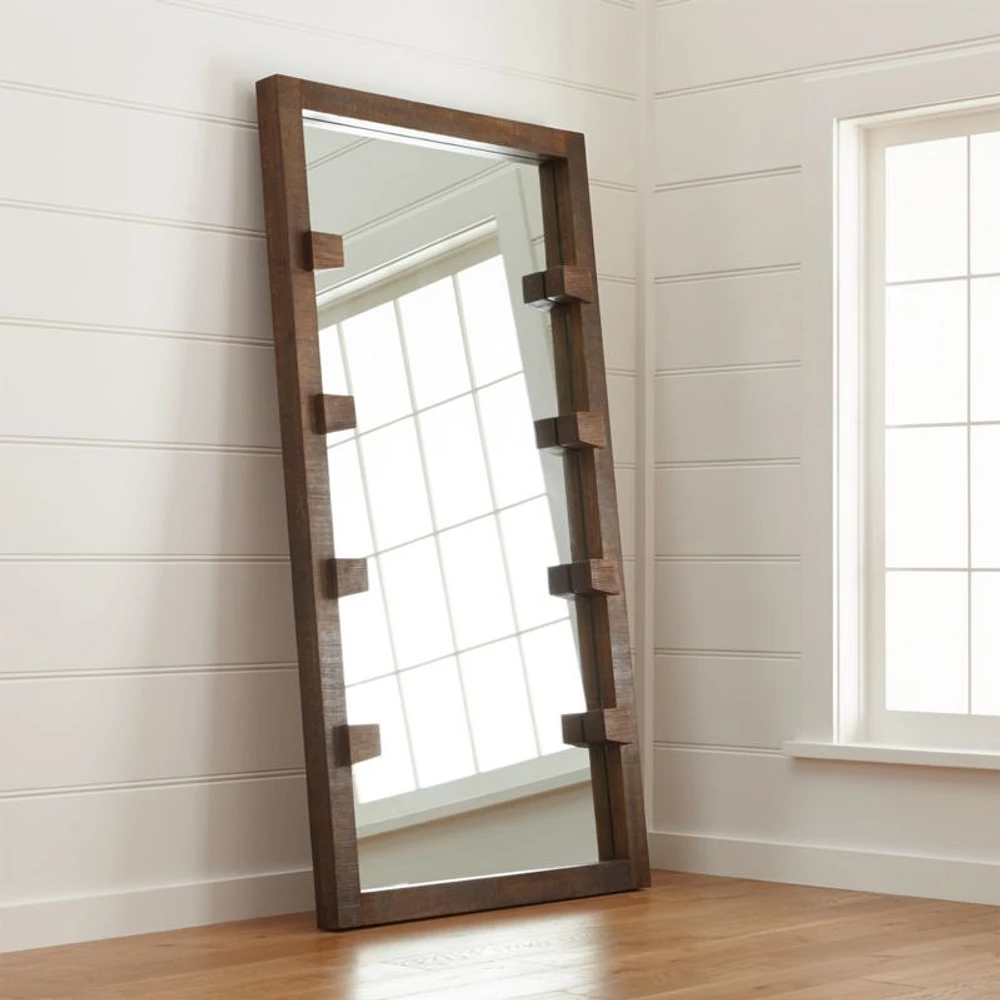 Stilt Dark Brown Wood Floor Mirror 44"x81"