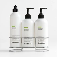 Geranium + Bergamot Hand Soap, Lotion and Dish Soap Set with Stainless Steel Caddy