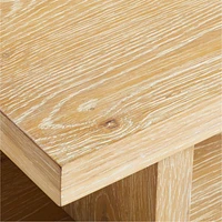 Stria Cerused Natural Oak Wood 56" Rectangular Storage Coffee Table