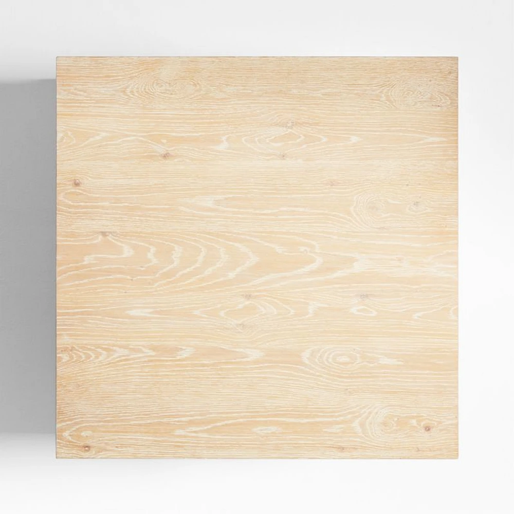 Stria Cerused Natural Oak Wood 56" Rectangular Storage Coffee Table