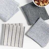Suits Navy Linen Cocktail Napkins, Set of 4