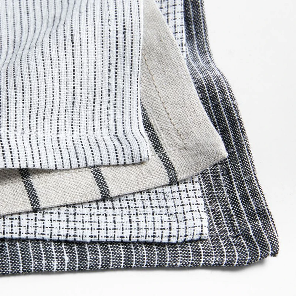 Suits Navy Linen Cocktail Napkins, Set of 4