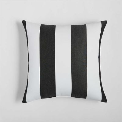 Sunbrella ® Cabana Black Stripe 20"x20" Outdoor Pillow