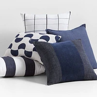 Sunbrella ® 20"x13" Half Moon Patterned Lagoon Blue Outdoor Lumbar Throw Pillow