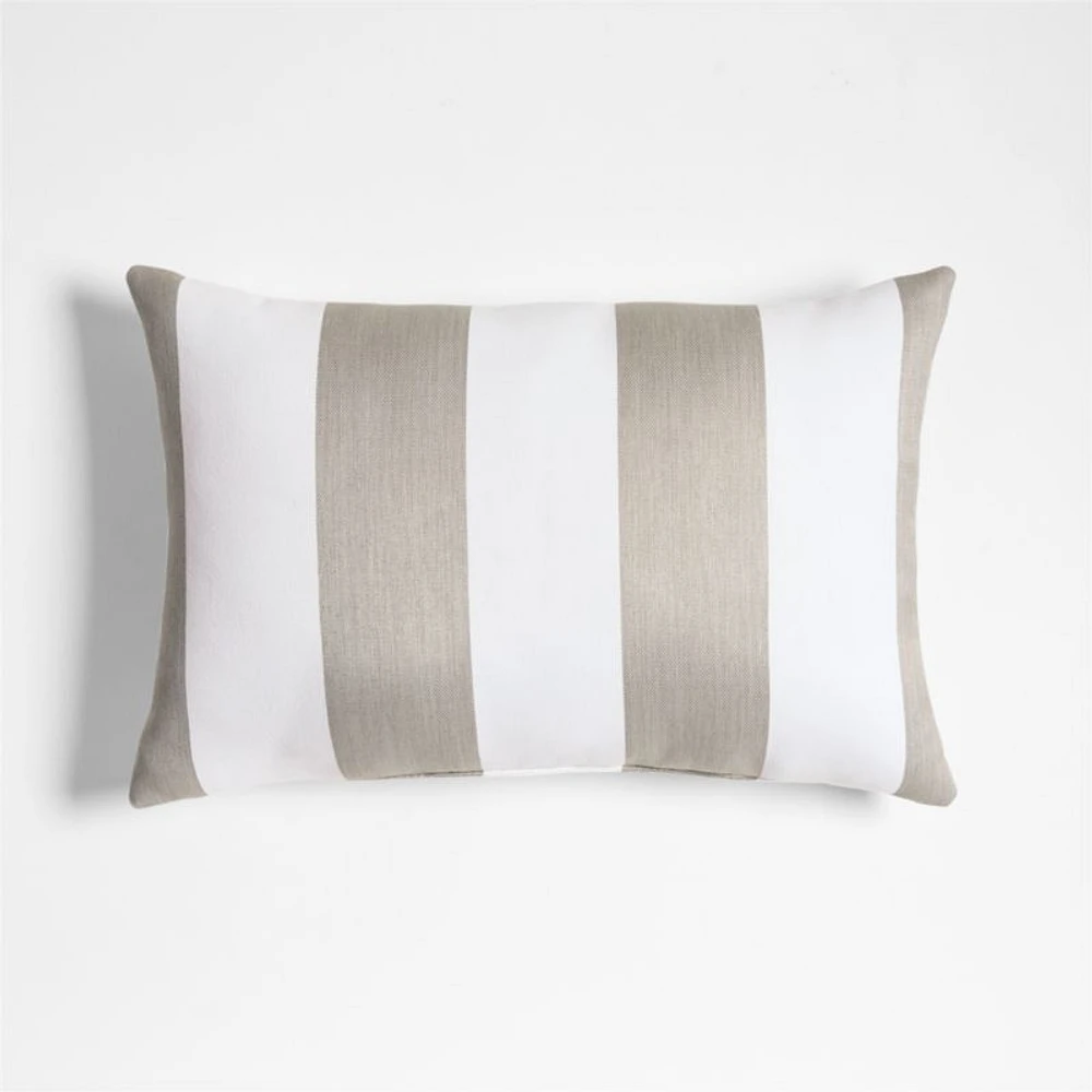 Sunbrella ® 20"x13" Cabana Flax Taupe Stripe Outdoor Throw Pillow