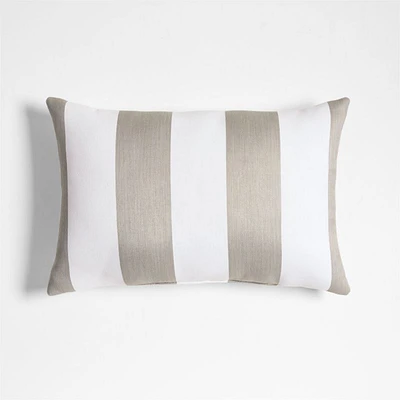 Sunbrella ® 20"x13" Cabana Flax Taupe Stripe Outdoor Throw Pillow