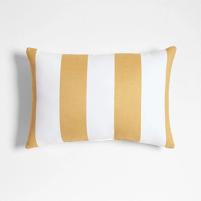 Sunbrella ® 20"x13" Cabana Wheat Yellow Stripe Outdoor Throw Pillow