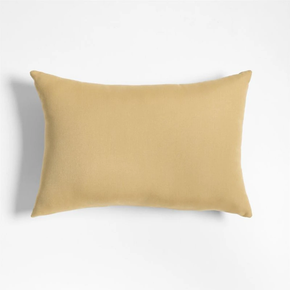 Sunbrella ® Canvas 20"x13" Wheat Yellow Outdoor Throw Pillow