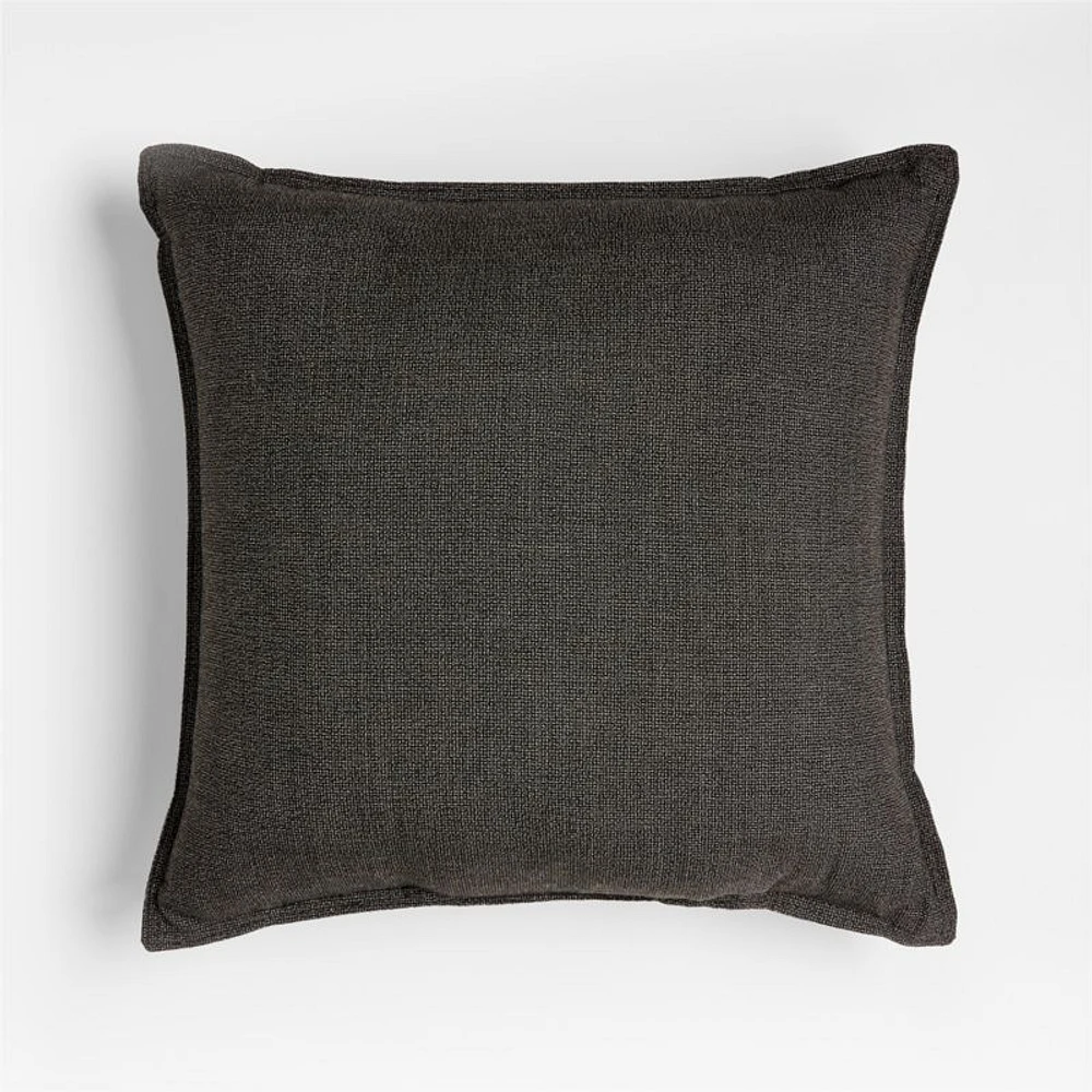 Sunbrella ® Solid 20"x20" Onyx Black Textured Outdoor Throw Pillow