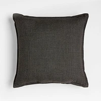 Sunbrella ® Solid 20"x20" Onyx Black Textured Outdoor Throw Pillow