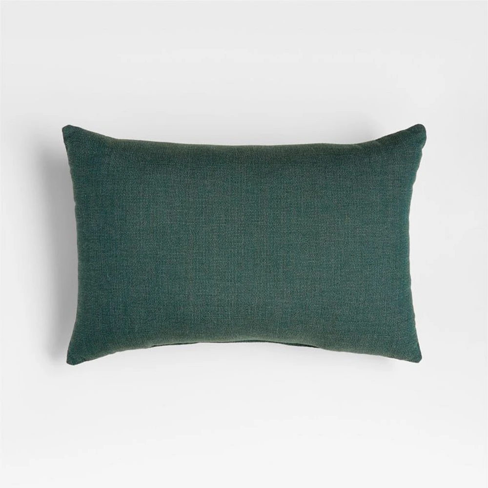 Sunbrella ® Solid 20"x13" Aspen Green Textured Outdoor Lumbar Pillow