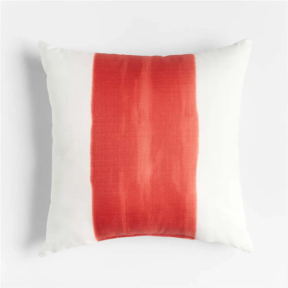 Wide Stripe Red 20"x20" Outdoor Pillow