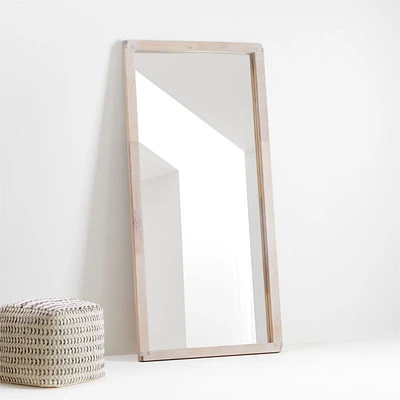 Sune Whitewashed Wood Floor Mirror