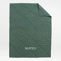Supersoft Pine Green Cotton Gauze Kids Twin Quilt
