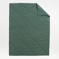 Supersoft Pine Green Cotton Gauze Kids Twin Quilt