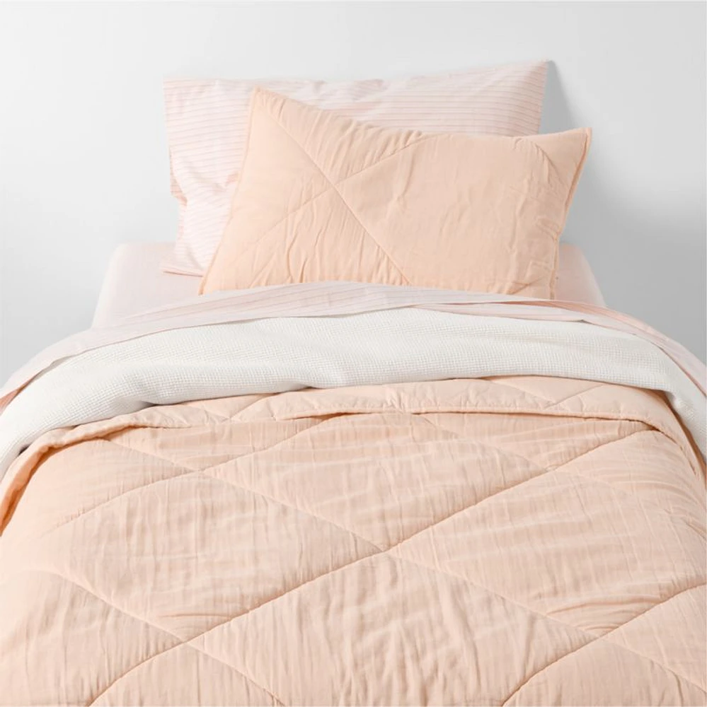 Stax Pajama Stripe Percale Organic Cotton Kids Twin Sheet Set