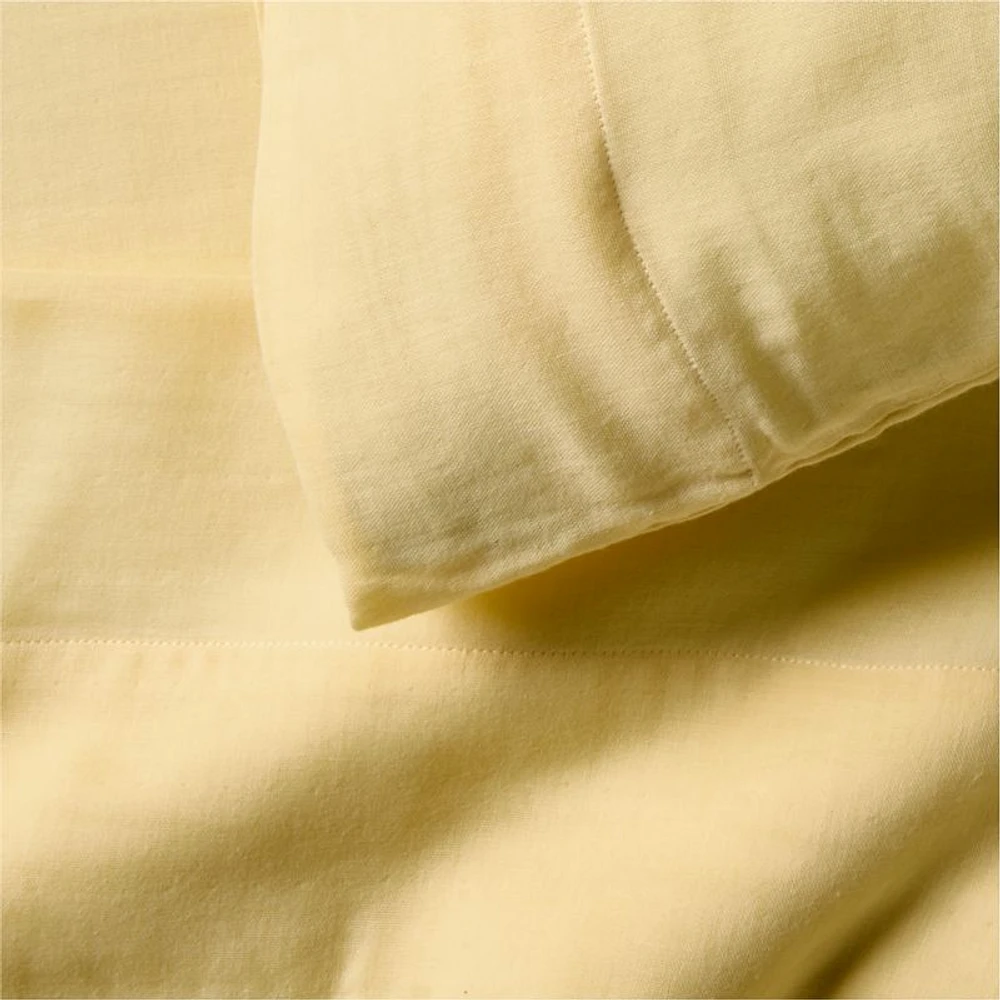 Supersoft Straw Yellow Organic Cotton Gauze Kids Twin Sheet Set