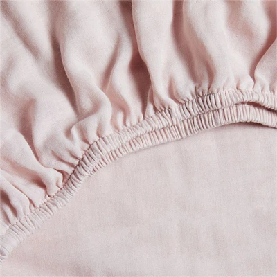 Supersoft Lilac Rose Organic Cotton Gauze Baby Crib Fitted Sheet