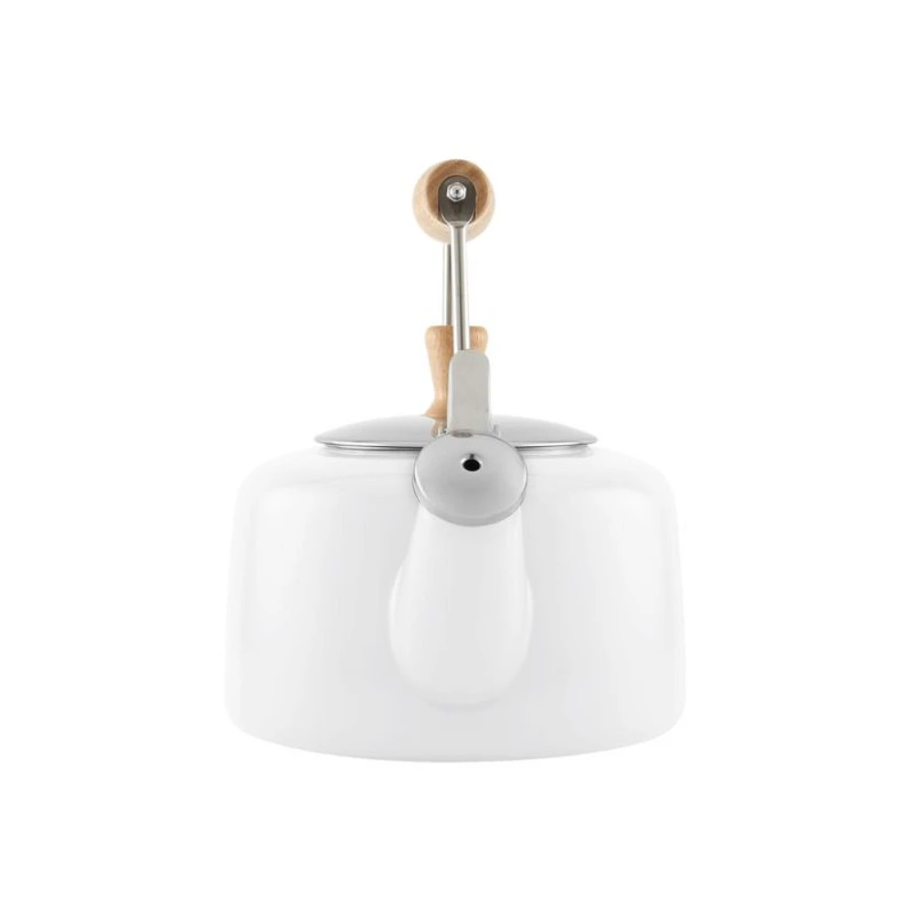Chantal ® Sven White Tea Kettle with Wood Handle and Knob