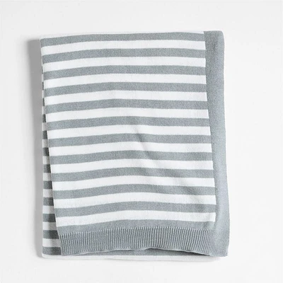 Sweater Stripe Organic Cotton Knit Baby Stroller Blanket