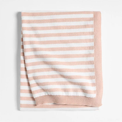 Sweater Stripe Organic Cotton Knit Baby Stroller Blanket