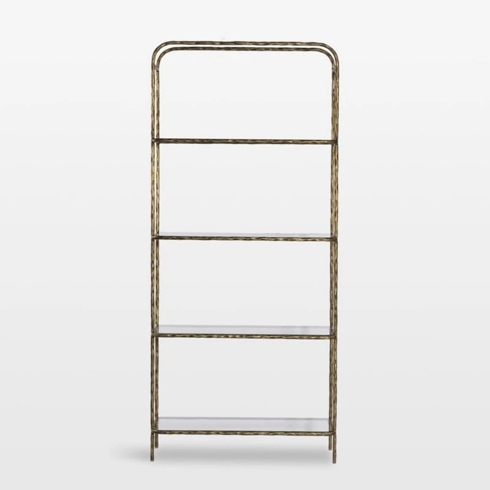 Swinton Brass and Glass 90" Bookshelf