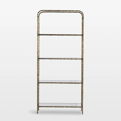 Swinton Brass and Glass 90" Bookshelf
