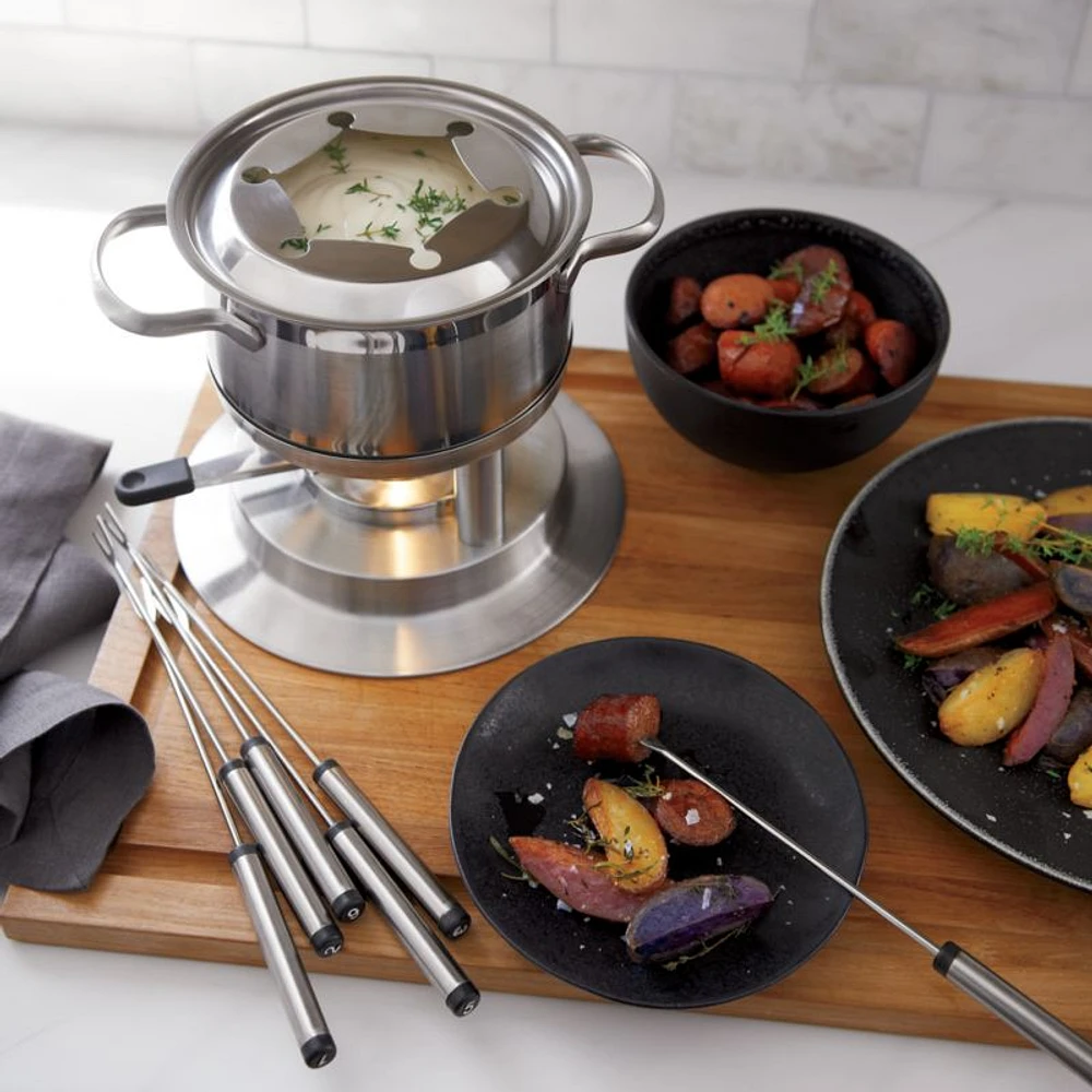Swissmar Arosa 11-Piece Stainless Steel Fondue Set