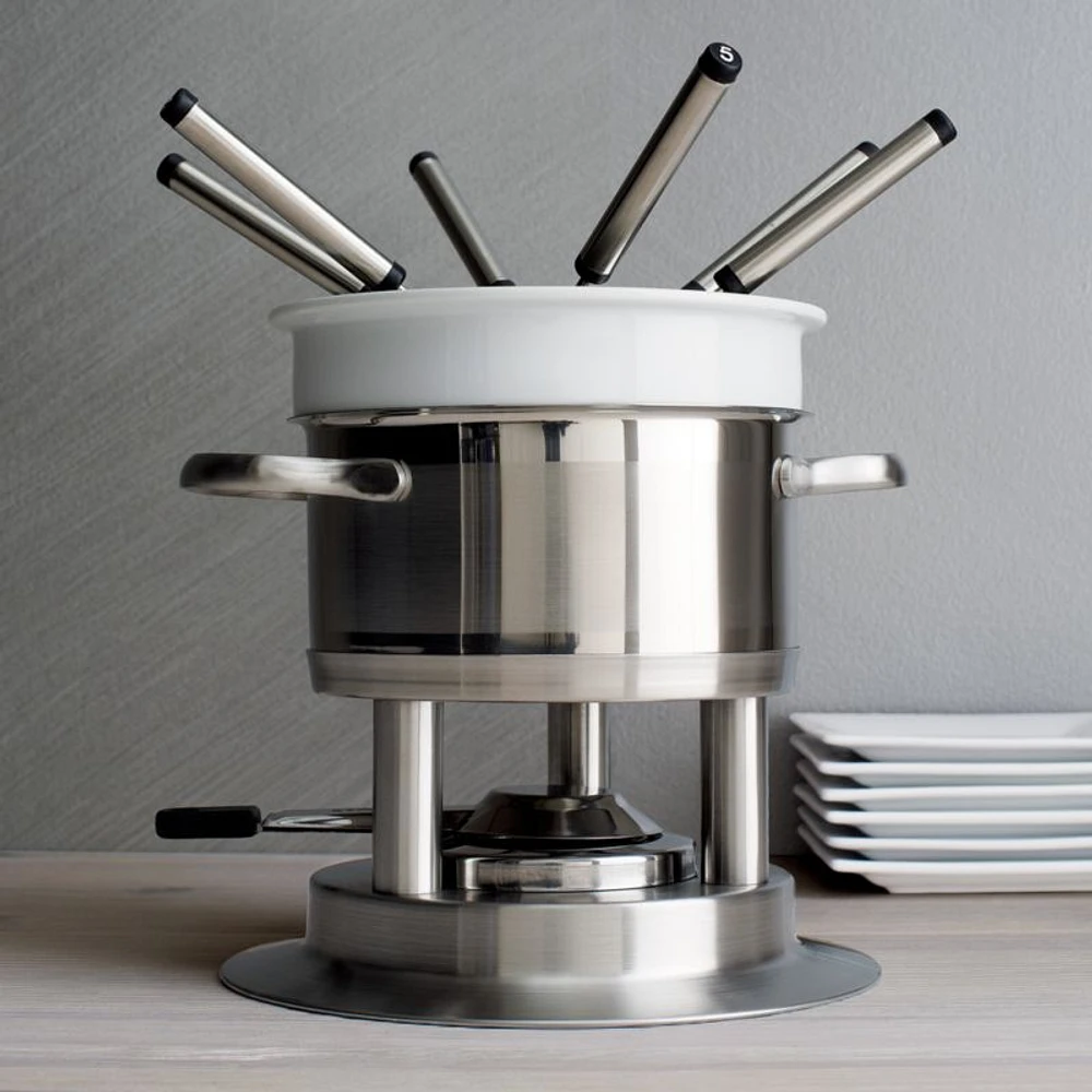 Swissmar Arosa 11-Piece Stainless Steel Fondue Set