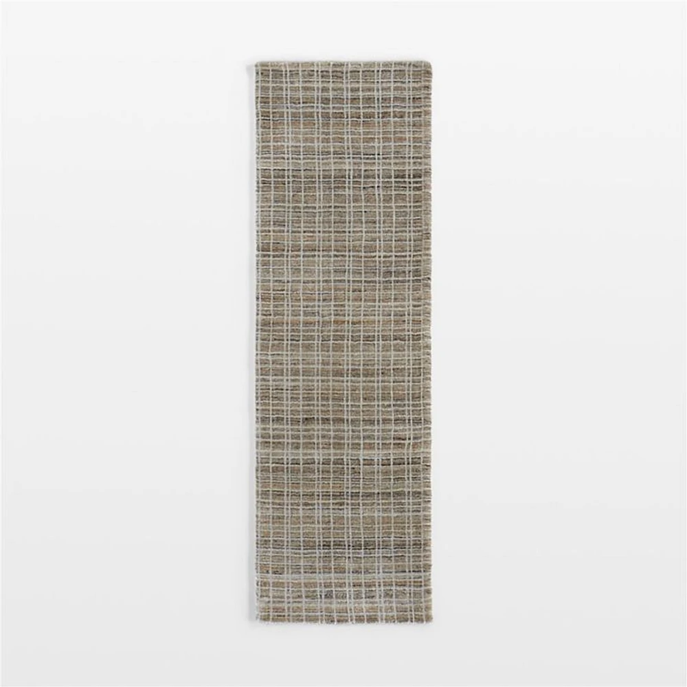 Talence Performance Checkered Sand Beige Runner Rug 2'10"x9'