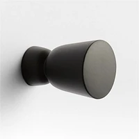 Taper Round Matte Black Cabinet Knob