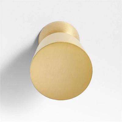 Taper Round Brushed Brass Cabinet Knob