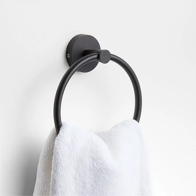 Tapered Matte Black Bathroom Hand Towel Ring