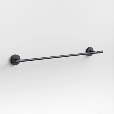 Tapered Matte Black Bath Towel Bar 24"