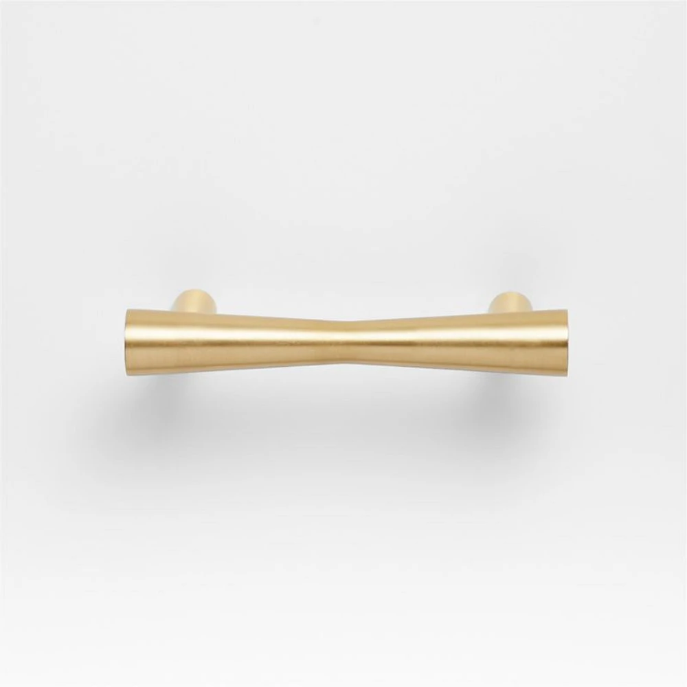 Tapered 3" Brushed Brass Cabinet Drawer Bar Pull