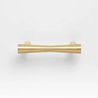 Tapered 3" Brushed Brass Cabinet Drawer Bar Pull
