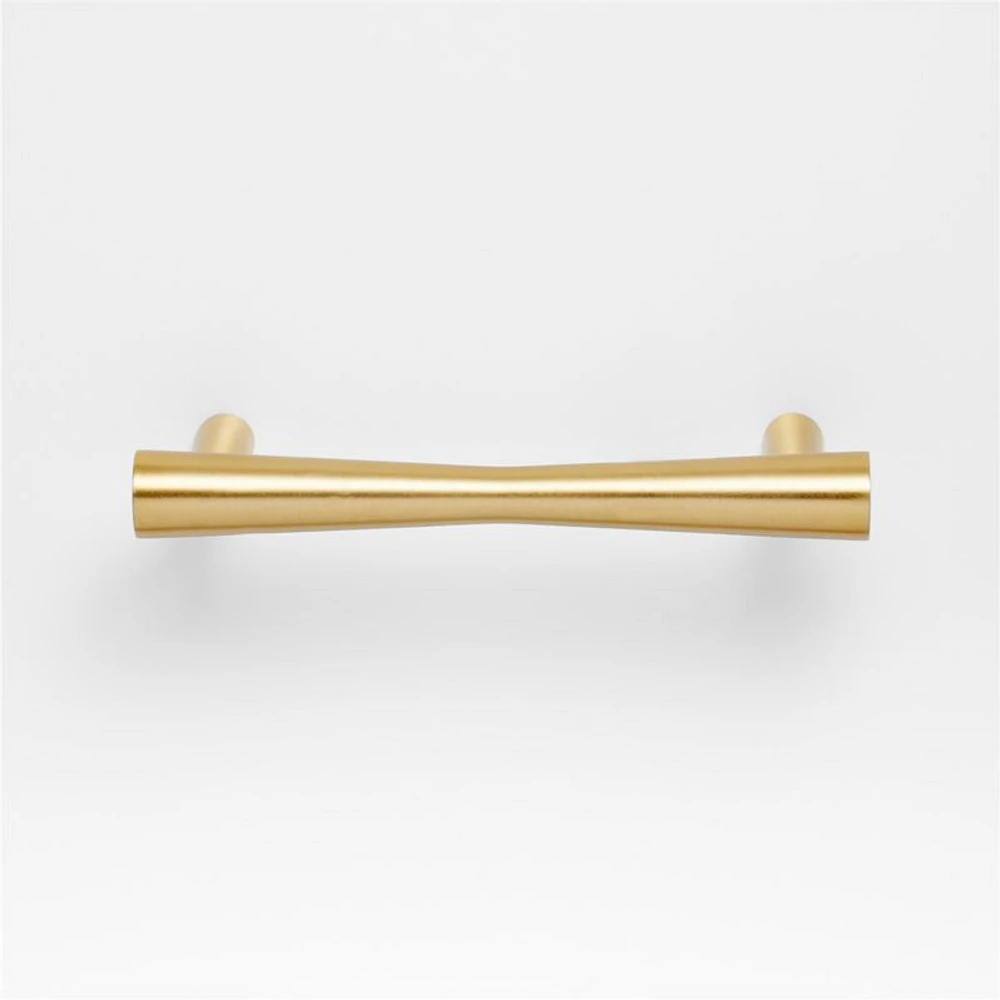 Tapered 4" Brushed Brass Cabinet Drawer Bar Pull